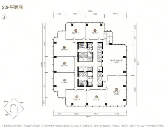华侨城瑞湾府商业-平层214㎡户型图